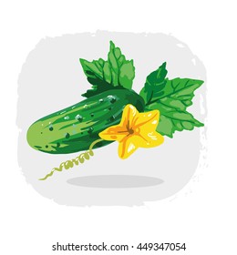 Cucumber stock vector illustration.