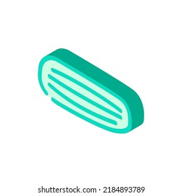 cucumber with stripes isometric icon vector. cucumber with stripes sign. isolated symbol illustration