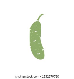 Cucumber symbol isolated on transparent background. Filled icon. Colorful pictogram original design. Can be used for infographics, identity or decoration. Vector illustration