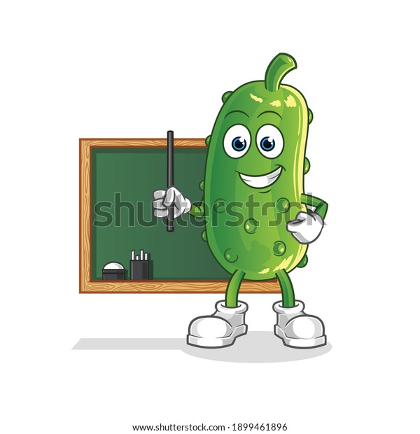 Cucumber Teacher Vector Cartoon Character Stock Vector Royalty Free 1899461896 Shutterstock