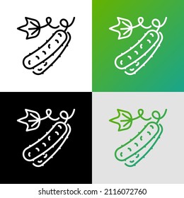 Cucumber thin line icon. Healthy vegan food. Ingredient for salad. Vector illustration.