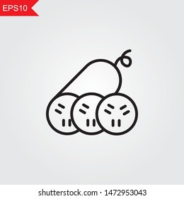 Cucumber thin line icon on grey background. Vector illustration eps10.