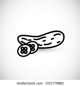 Cucumber thin line style vector icon