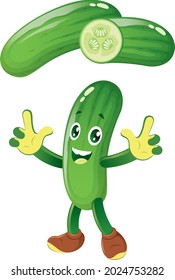 Cucumber. This is cucumber vector and cucumber mascot design.
