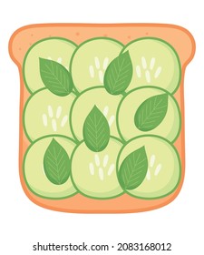 cucumber toast icon on white background