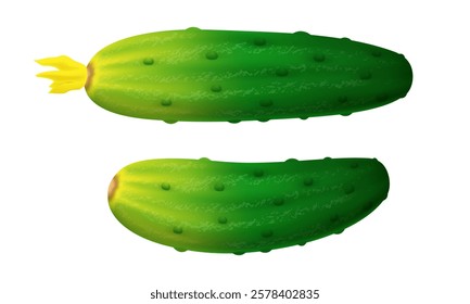 Cucumber. Vector clipart isolated on white background.