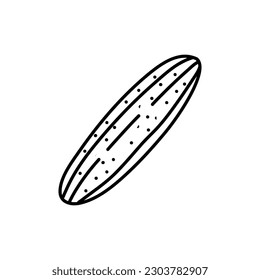 Cucumber vector doodle drawing icon. Vegetable in retro style, outline illustration of farm product for design advertising products shop or market.
