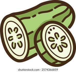 Cucumber vector doodle illustration and graphic