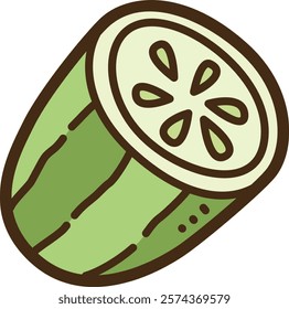 Cucumber vector doodle illustration and graphic