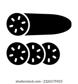 Cucumber Vector Glyph Icon For Personal And Commercial Use.
