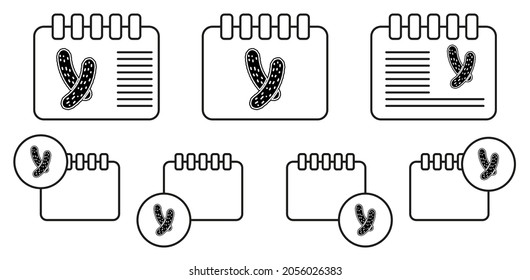 Icono de vector de pepino en la ilustración de conjunto de calénder para ui y ux, sitio web o aplicación móvil