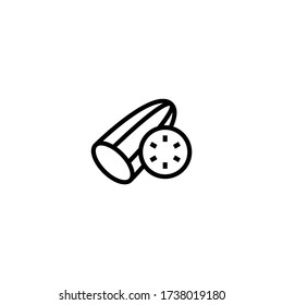 Cucumber vector icon in linear, outline icon isolated on white background