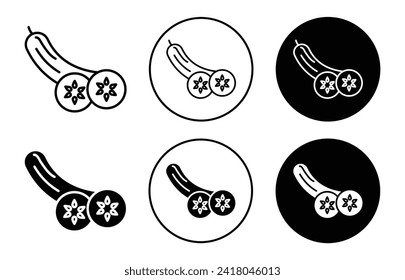 Cucumber vector icon set collection. Cucumber Outline flat Icon.