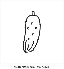 cucumber vector icon in simple outline style. This icon are perfect for your websites and applications.