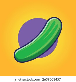 Cucumber Vector Illustration Cute Cartoonish Design