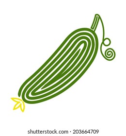 Cucumber vector illustration isolated on white background
