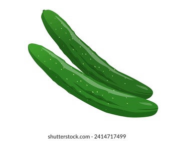 Material de ilustración de vector de pepino vegetal