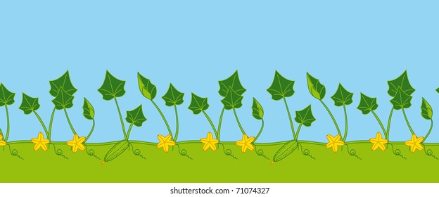 Cucumber. Vector ornament.