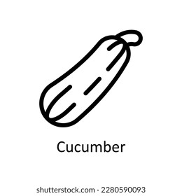 Cucumber Vector   outline Icons. Simple stock illustration stock