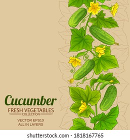 cucumber vector pattern on color background