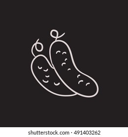 Cucumber vector sketch icon isolated on background. Hand drawn Cucumber icon. Cucumber sketch icon for infographic, website or app.