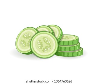 cucumber vector slices illustration