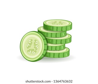 cucumber vector slices illustration