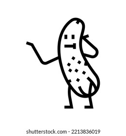 cucumber vegetable character line icon vector. cucumber vegetable character sign. isolated contour symbol black illustration