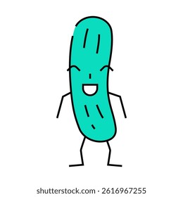 cucumber vegetable character line icon vector. cucumber vegetable character sign. isolated symbol illustration