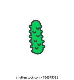 Cucumber vegetable filled outline icon, line vector sign, linear colorful pictogram isolated on white. Symbol, logo illustration. Pixel perfect vector graphics