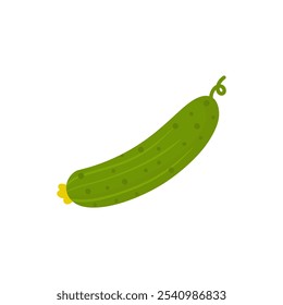 cucumber vegetable flat design vector illustration. organic icon isolated on white background