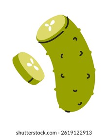 Cucumber vegetable hand drawn food