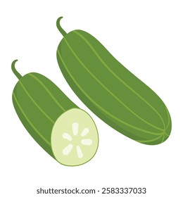 Cucumber vegetable icon. Flat illustration of cucumber vegetable vector icon for web design