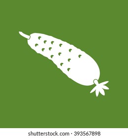 Cucumber vegetable icon silhouette isolated. Vector illustration