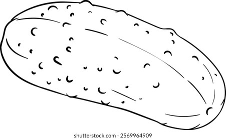 cucumber vegetable isolated outline illustration