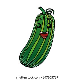 cucumber vegetable kawaii character