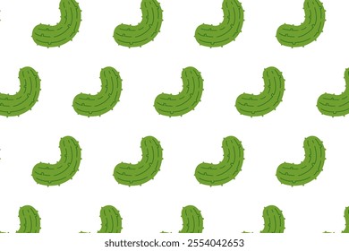 cucumber vegetable pattern on white background. green pickles flat vector seamless pattern background. pickled cucumber seamless pattern. seamless pattern of pickled homemade cucumber background