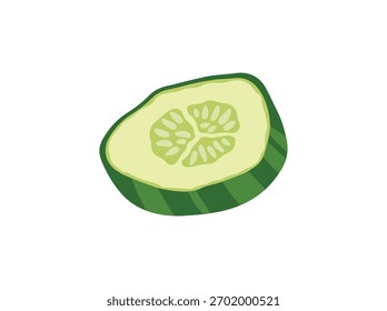 Ilustração de fatia de salada de pepino vegetal