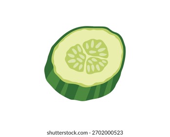 Ilustração de fatia de salada de pepino vegetal