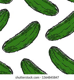 Cucumber vegetable seamless pattern farm harvest cooking ingredient vector salad and vitamins endless texture organic vegetarian and vegan food wallpaper print agriculture and culinary backdrop