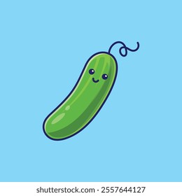 Cucumber vegetable smiling face mascot cartoon illustration