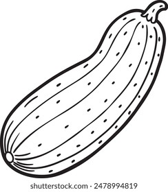 Vector vegetal de pepino para colorear páginas para niños