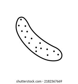 Cucumber vegetable vector icon line black EPS 10. Outline flat illustration... Farm market product. Vegetarian food..... Fresh healthy organic food... Crop concept for vegan. Isolated on white