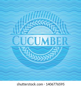 Cucumber water badge background. Vector Illustration. Detailed.
