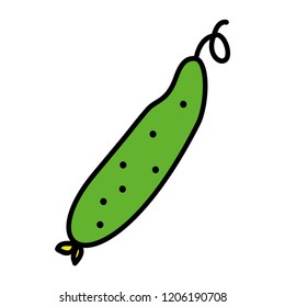 Cucumber. Web icon in flat style. Vector illustration. Cooking concept