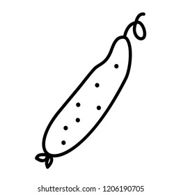 Cucumber. Web icon in line art style. Vector illustration. Cooking concept