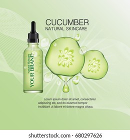 Cucumber Whitening Serum Skin Care, Cosmetics Concept