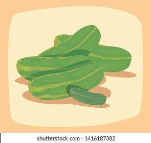 cucumbers diet fresh vegetables vector ilustration