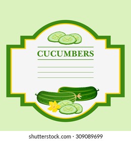 Cucumbers. Label, there is a place for your text.