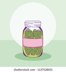 Cucumbers in mason jar